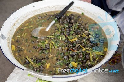 Pond Snail Curry Northern Thai Style Stock Photo