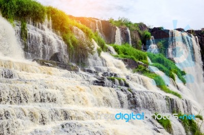 Pongour Falls  Beautiful Waterfall  In Rain Season ,dalat ,viet Stock Photo