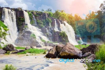 Pongour Falls  Beautiful Waterfall  In Rain Season ,dalat ,vietn… Stock Photo