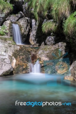 Pool Of Horses At Val Vertova Lombardy Near Bergamo In Italy Stock Photo