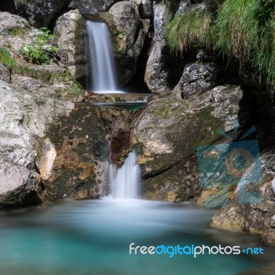 Pool Of Horses At Val Vertova Lombardy Near Bergamo In Italy Stock Photo