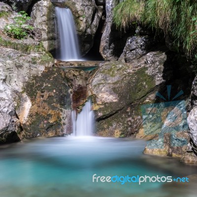 Pool Of Horses At Val Vertova Lombardy Near Bergamo In Italy Stock Photo