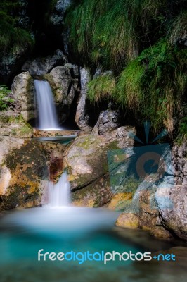 Pool Of Horses At Val Vertova Lombardy Near Bergamo In Italy Stock Photo