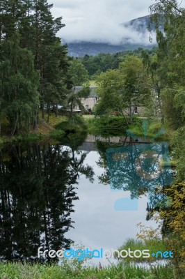 Pool Outside Inshriach Farm Near Insh Scotland Stock Photo