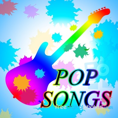 Pop Songs Indicates Sound Track And Acoustic Stock Image