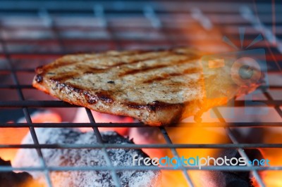 Pork Fire Stock Photo