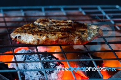 Pork Fire Stock Photo