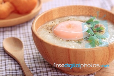 Pork Rice Porridge Stock Photo