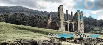 Port Arthur Building In Tasmania, Australia Stock Photo