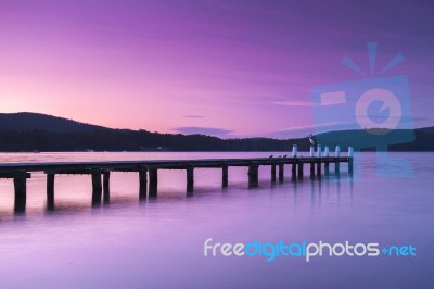 Port Arthur Pier And Hillside Stock Photo