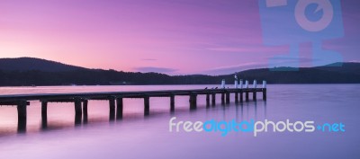 Port Arthur Pier And Hillside Stock Photo