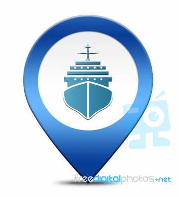 Port Location Represents Cruise Liner And Harbor Stock Image