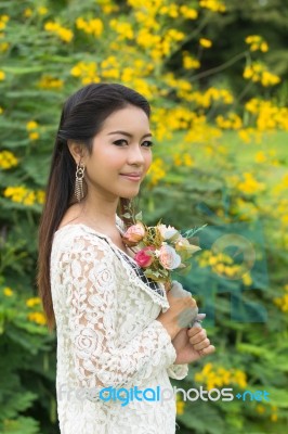 Portrait Beautiful Asian Girl Stock Photo