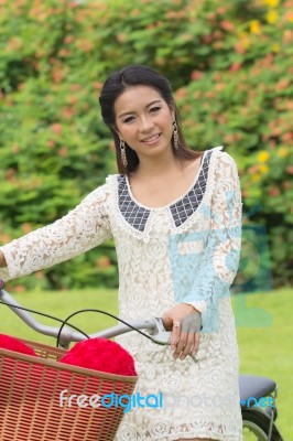 Portrait Beautiful Asian Girl Stock Photo