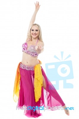 Portrait Of A Beautiful Belly Dancer Stock Photo