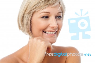 Portrait Of A Beautiful Smiling Lady Stock Photo