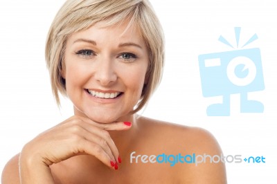 Portrait Of A Beautiful Smiling Lady Stock Photo