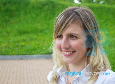 Portrait Of A Beautiful Young Woman Stock Photo