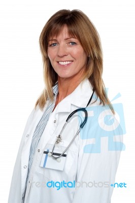 Portrait Of A Confident Smiling Medical Expert Stock Photo