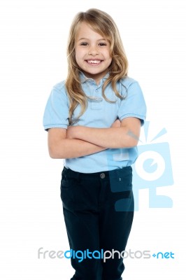 Portrait Of A Confident Young Smiling Girl Stock Photo