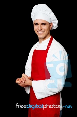 Portrait Of A Handsome Chef Stock Photo