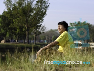 Portrait Of A Happy South Asian Man Stock Photo