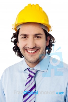 Portrait Of A Male Construction Worker Stock Photo