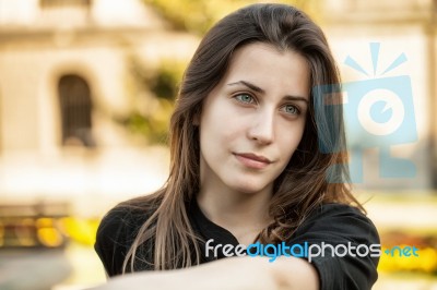 Portrait Of A Pretty Woman Stock Photo