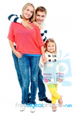 Portrait Of A Young Happy Family Stock Photo