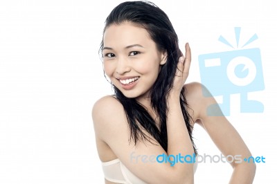 Portrait Of An Attractive Young Woman Stock Photo