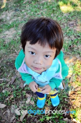 Portrait Of Asian Boy Stock Photo