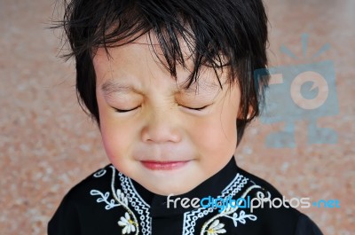 Portrait Of Asian Boy Stock Photo