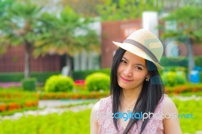 Portrait Of Asian Woman Stock Photo