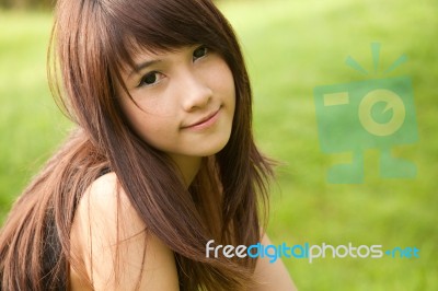 Portrait Of Beautiful Asian Stock Photo