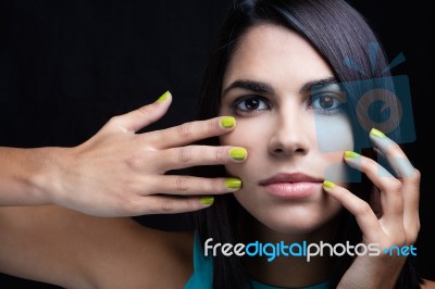 Portrait Of Beautiful Caucasian Woman Stock Photo