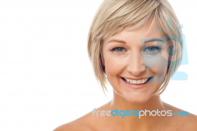 Portrait Of Beautiful Smiling Lady Stock Photo