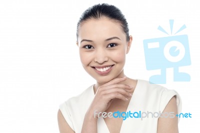 Portrait Of Beautiful Woman Smiling Stock Photo