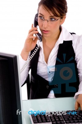 Portrait Of Businesswoman In Office Stock Photo