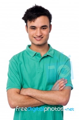 Portrait Of Charming Young Asian Guy Stock Photo