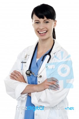 Portrait Of Confident Female Surgeon Stock Photo