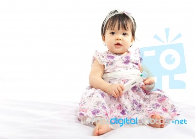 Portrait Of Cute Baby Girl Stock Photo