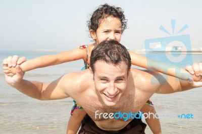 Portrait Of Father And Daughter Stock Photo