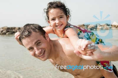 Portrait Of Father And Daughter Stock Photo