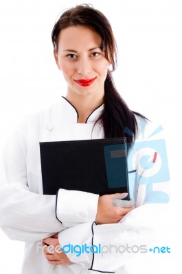 Portrait Of Female Chef Stock Photo