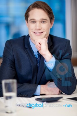 Portrait Of Handsome Young Businessman Stock Photo