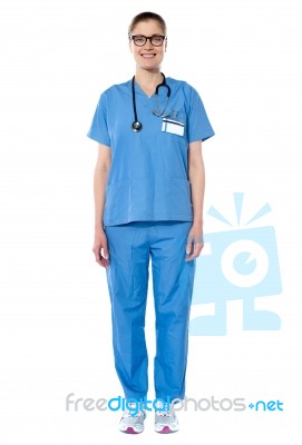 Portrait Of Happy Successful Female Doctor Stock Photo