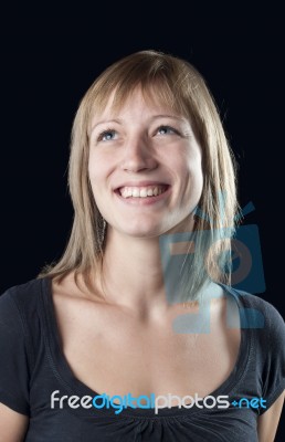 Portrait Of  Happy Young Woman Stock Photo