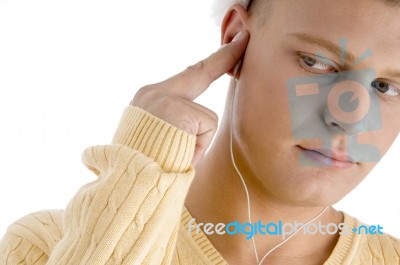 Portrait Of Man Looking Aside Stock Photo