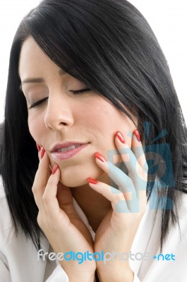 Portrait Of Sleeping Woman Stock Photo