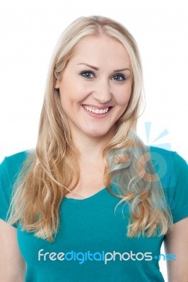 Portrait Of Smiling Attractive Woman Stock Photo